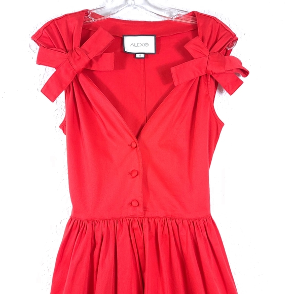 ALEXIS Kelsi Bow Red Mini Cocktail Dress - Picture 5 of 13